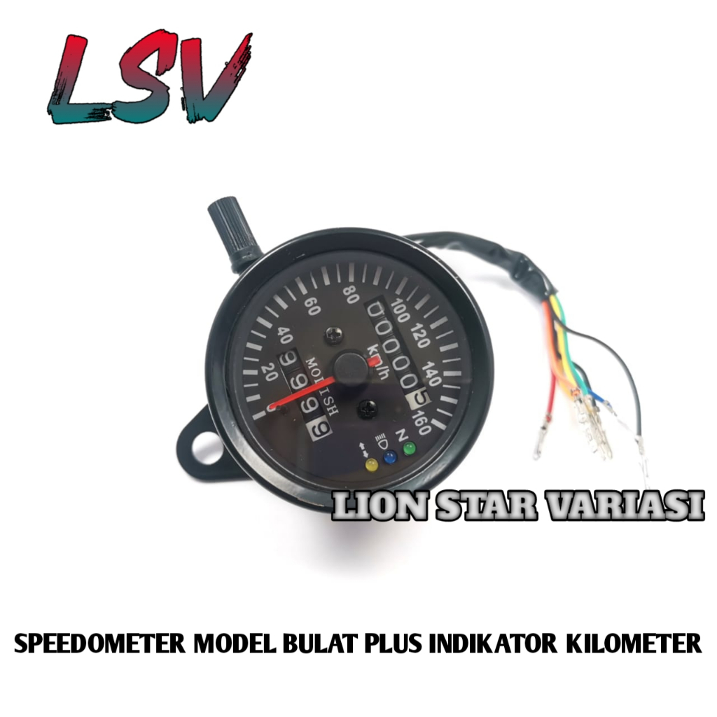 Jual Speedometer Bulat Kilometer LED Plus Indikator Sein Motor ...