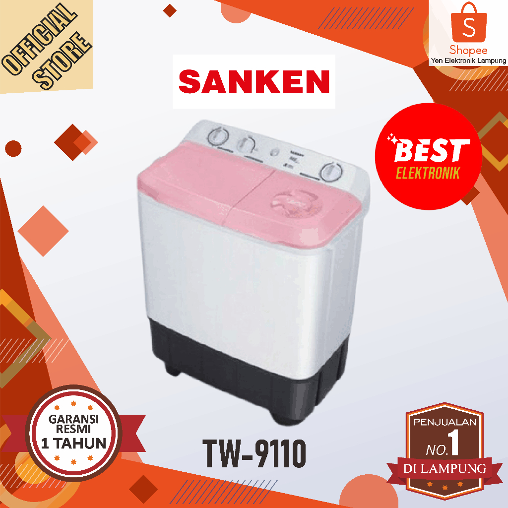 Jual Mesin Cuci Sanken Tw 9110 Mesin Cuci 2 Tabung 7kg Garansi Resmi