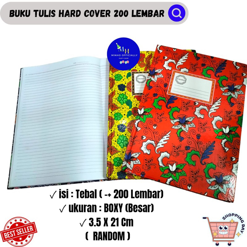 Jual BUKU TULIS HARD COVER BOXY 200 LEMBAR-PCS | Shopee Indonesia