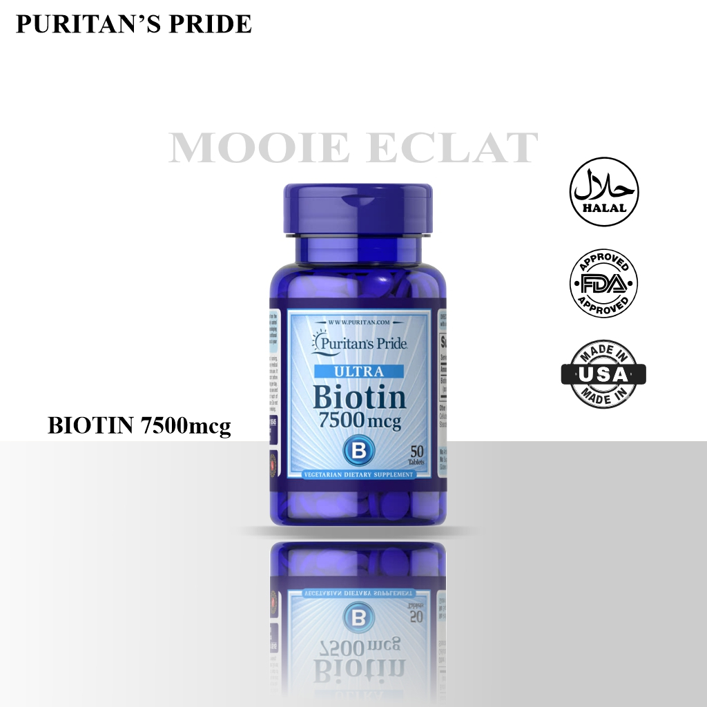 Jual Puritan's Pride BIOTIN 7500MCG, VITAMIN PENUMBUH RAMBUT DAN RONTOK ...