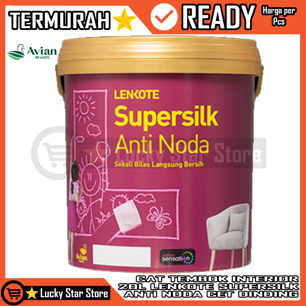 Jual Cat Tembok Interior Lenkote Supersilk Anti Noda 20 L 20lt Super Silk Cet Dinding Dalam 6650