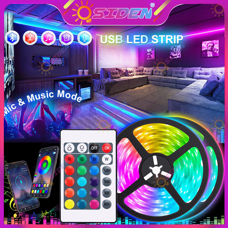 Jual Osidencodlampu Led Strip Rgb Warna Warni Lampu Neon Led Komplit Set Adaptor Remote