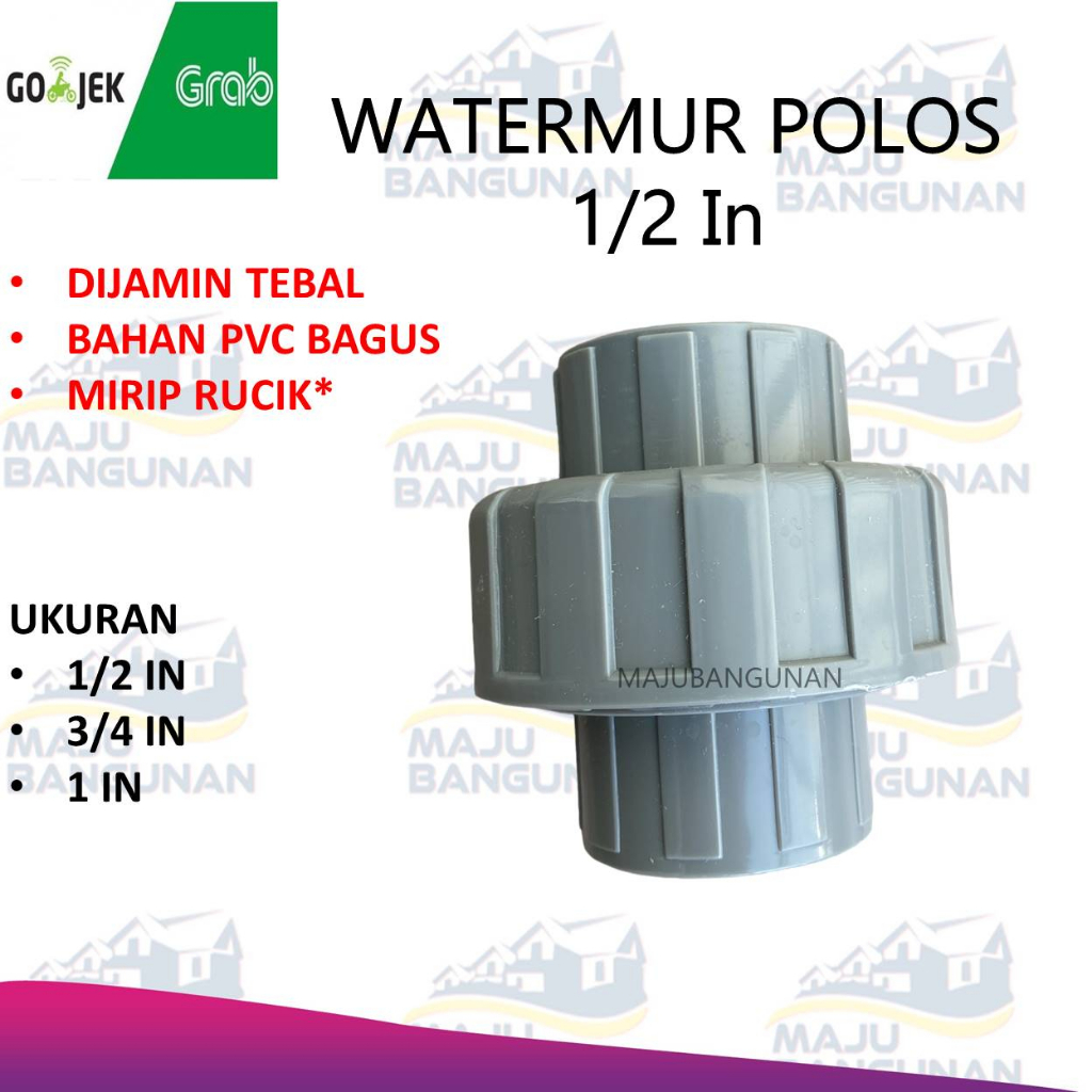 Jual Water Mur Pvc Polos Inch Watermor Sambungan Pipa Sok Socket Tebal Union Fitting