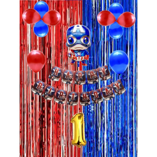 Jual PAKET DEKORASI ULANG TAHUN ANAK TEMA CAPTAIN AMERIKA | Shopee ...