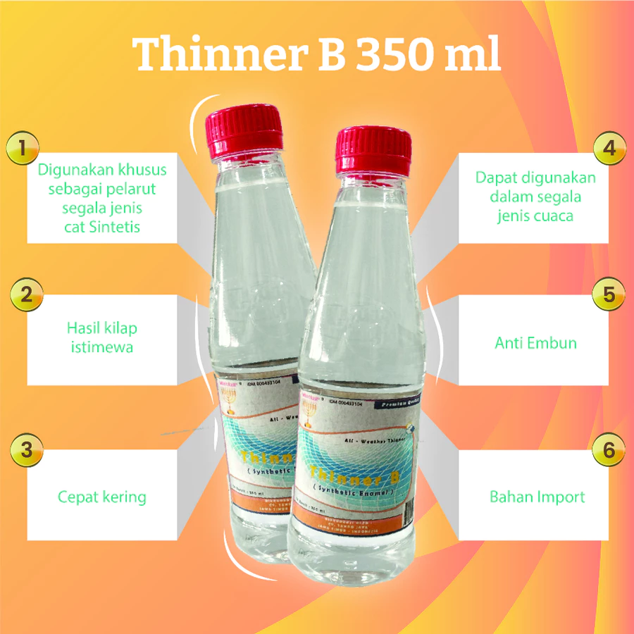 THINNER B 350 ML / PELARUT CAT MENORAH / PENGENCER CAIRAN CAT