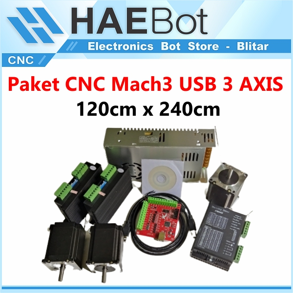 Jual [HAEBOT] Paket CNC Mach3 USB Set 3 DM542 Nema 23 1.89Nm Stepper ...