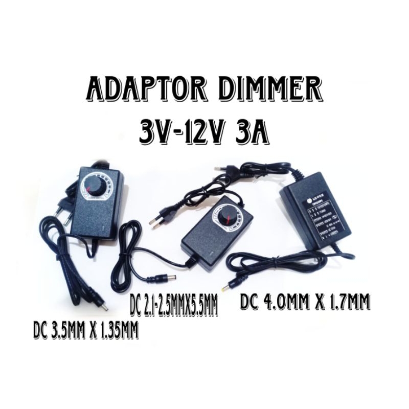 Jual adaptor charger dimmer 3v 5v 6v 9v 12V 3A 2A 1A switch switching