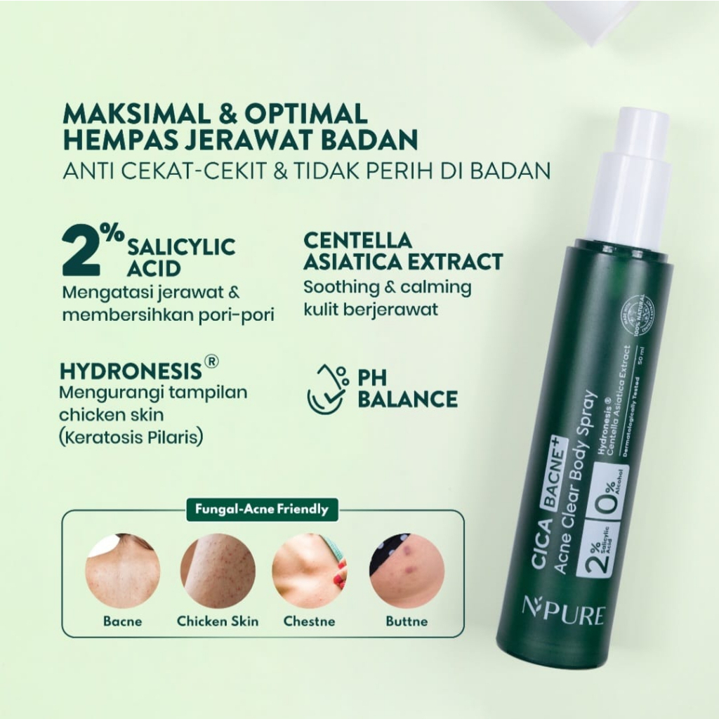 Jual NPURE Bacne Spray /Jerawat Punggung & Badan / Chicken Skin