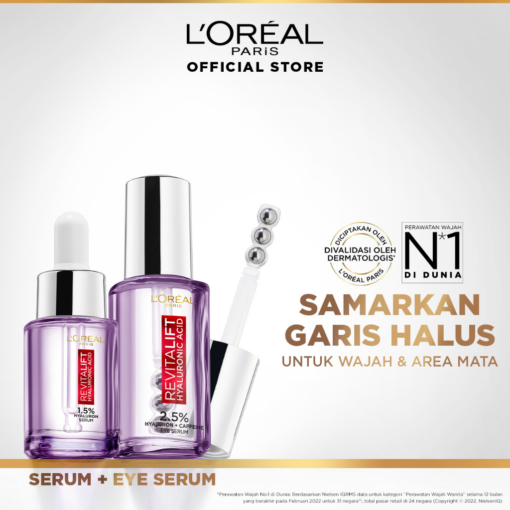 Jual L'OREAL PARIS POWER PLUMP DUO Hyaluronic Acid Serum Wajah Triple