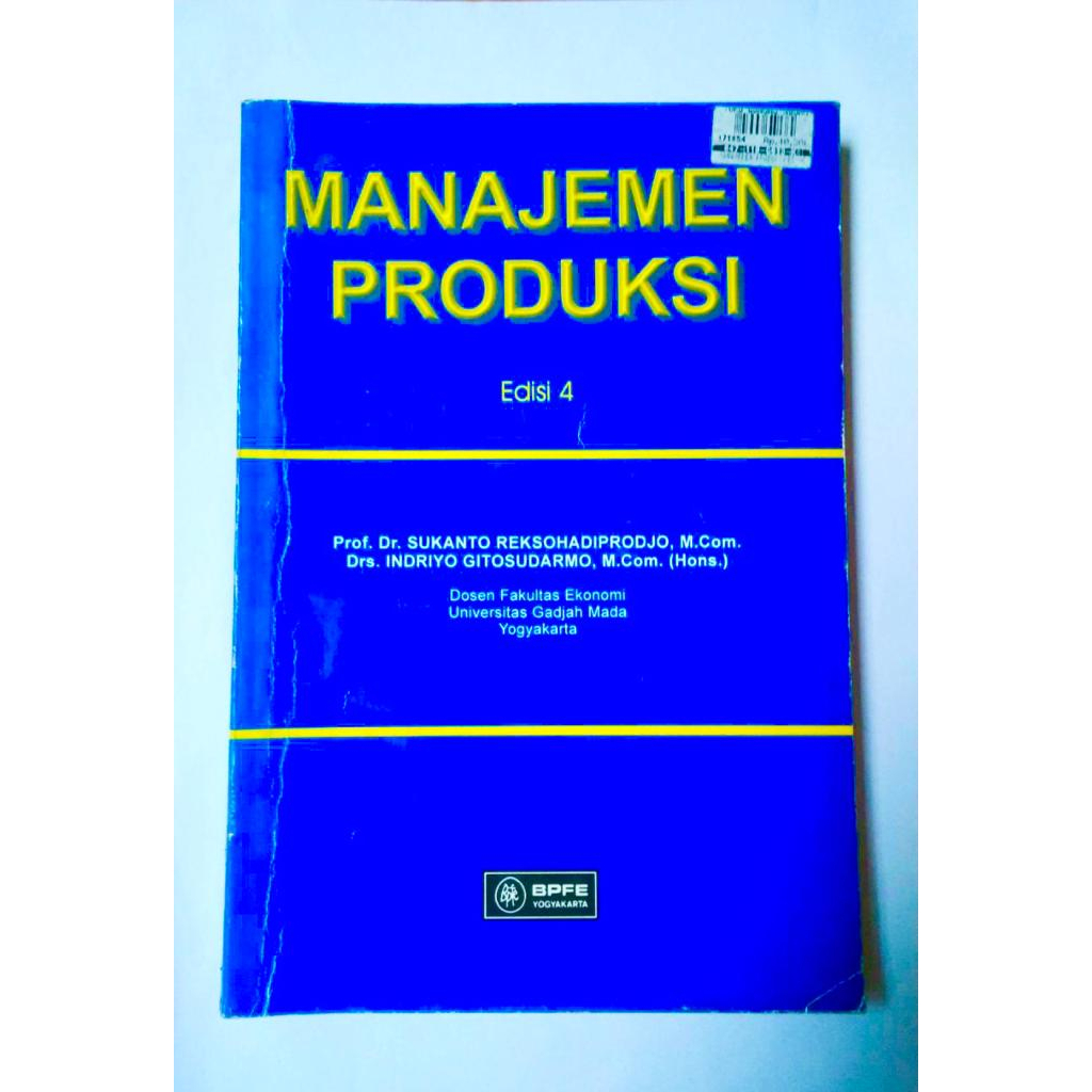 Jual Buku Manajemen Produksi Edisi 4 - Sukanto Reksohadiprodjo ...