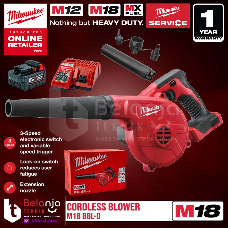 Jual Milwaukee Mesin Compact Hand Blower Baterai M18 BBL-0 Set 18 Volt ...