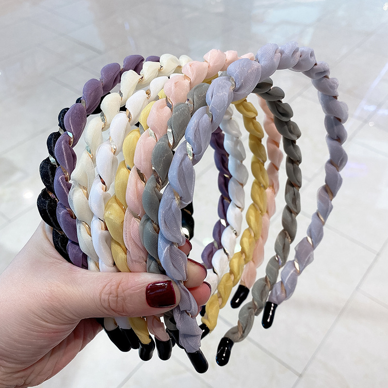Jual T&Y Bando Wanita Satin Transparan Lilit Emas Bandana Korea Model  Spiral Tali Kepang Headband Aksesoris Rambut Fashion Kekinian Cantik |  Shopee Indonesia