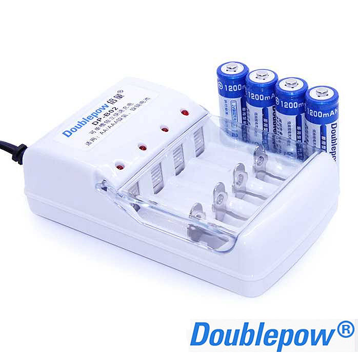 Jual Doublepow Charger Baterai 4 Slot Aa Aaa Bonus 4 Pcs Batu Batre