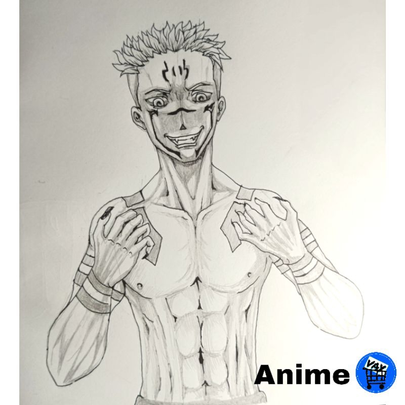 Jual Gambar Tangan Anime Karakter Chibi Idol Pensil Art Arsir A4