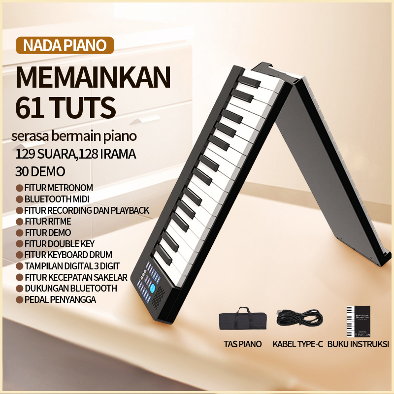 Jual Piano Lipat Elektrik 61 Keys / Keyboard Piano /Alat Musik Pianika ...