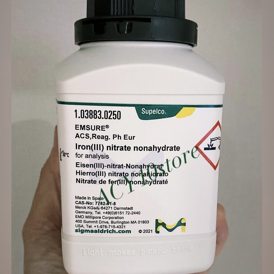 Jual Iron (III) nitrate nonahydrate / Ferri (III) Nitrate / Fe(NO3)3. 9H₂O eceran per gram