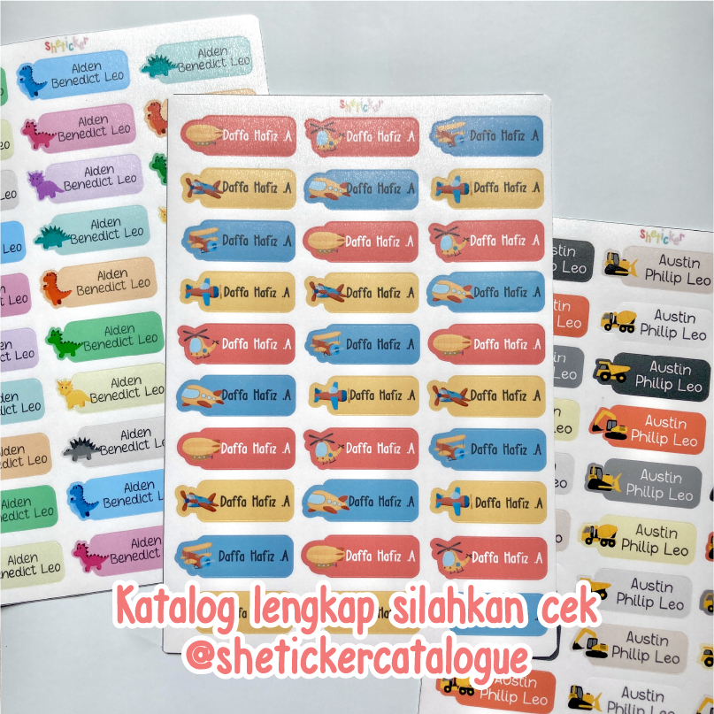 Jual SHETICKER - 1.2 x 3.8 cm Stiker Label Nama Karakter Waterproof ...