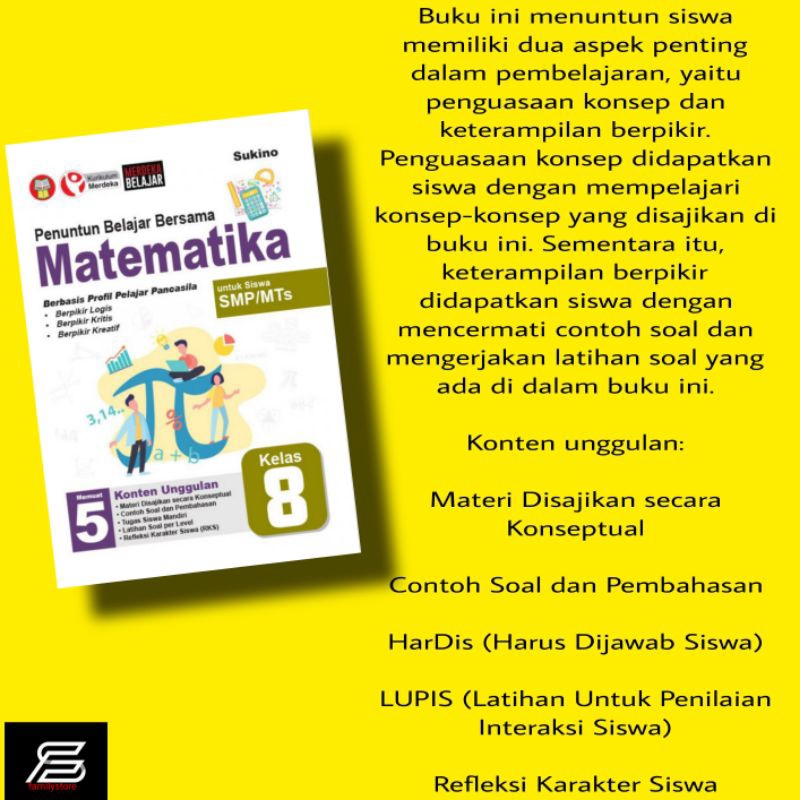 Jual MATEMATIKA UNTUK SISWA SMP/MTS KELAS 8/VIII KURIKULUM MERDEKA ...