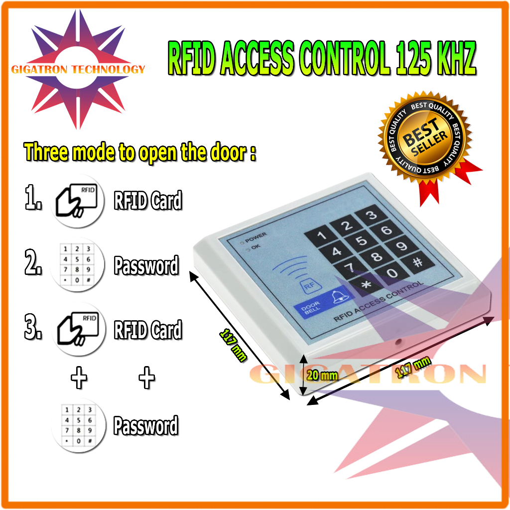 Jual Mesin RFID & Password Door Lock Access Control System Card RFID