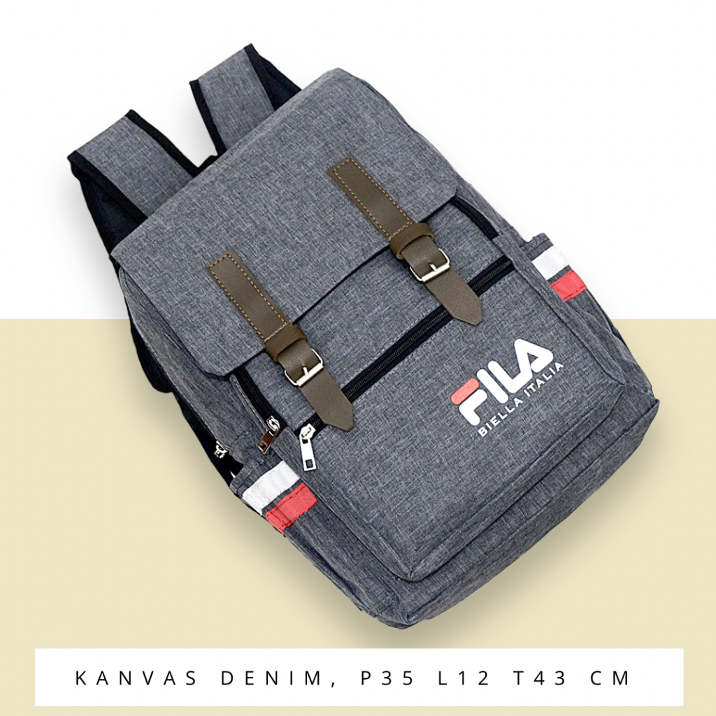 Jual Ransel Kanvas Denim Tas Punggung Sekolah Murah Tebal Slot Laptop