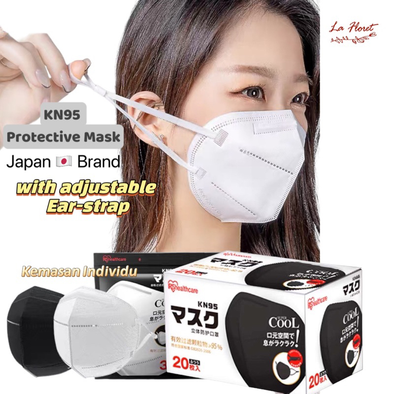 Jual New Irish Healthcare Japan Brand KN95 Mask dengan tali adjustable dan busa pengaman kawat