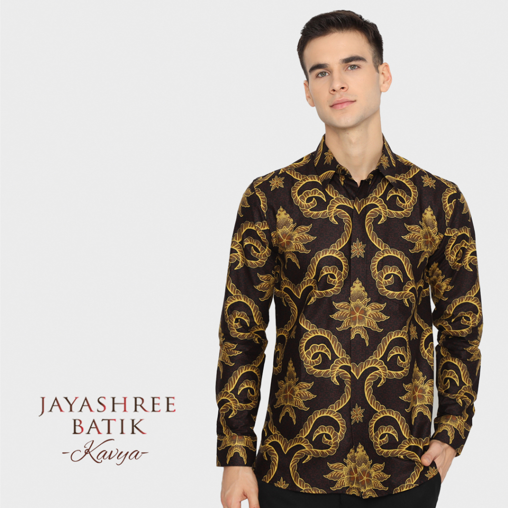 Jual Jayashree Batik Slimfit Kavya Maroon Kemeja Batik Pria Lengan ...