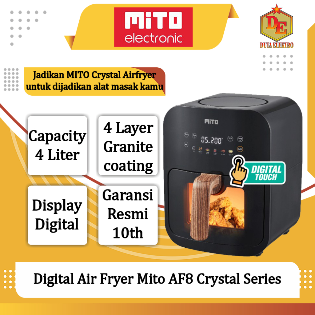 Jual Digital Air Fryer Mito Af8 Crystal Series Shopee Indonesia