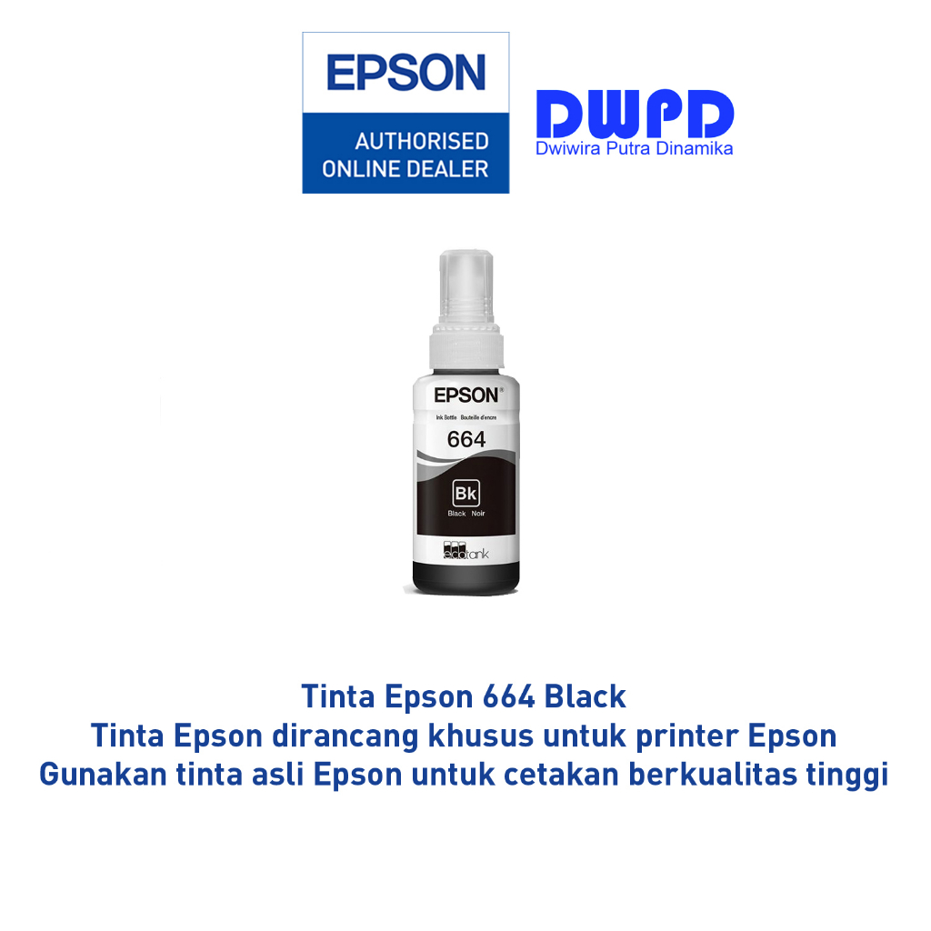 Jual EPSON INK 664 BLACK 70ML 6641 T6641 T-6641 | Shopee Indonesia