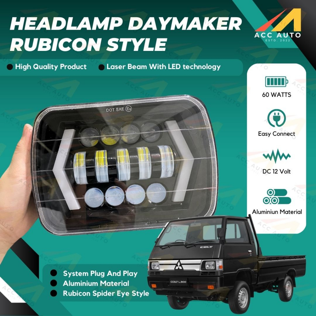 Jual Lampu Daymaker Petak Led Inch Head Lamp Untuk Mitsubishi L Shopee Indonesia