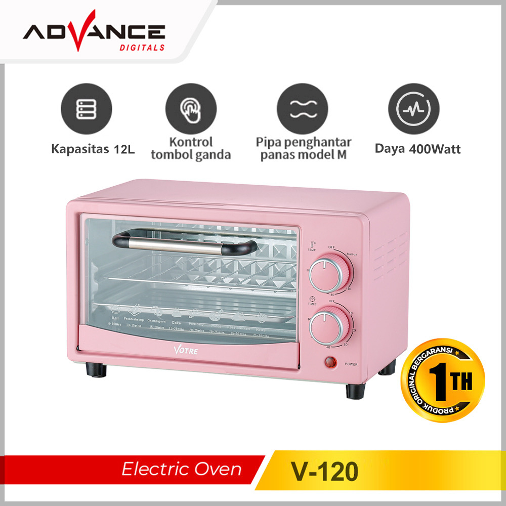 Jual Oven Listrik VOTRE Tombol 12L Low Watt 400W Electric Oven Kue