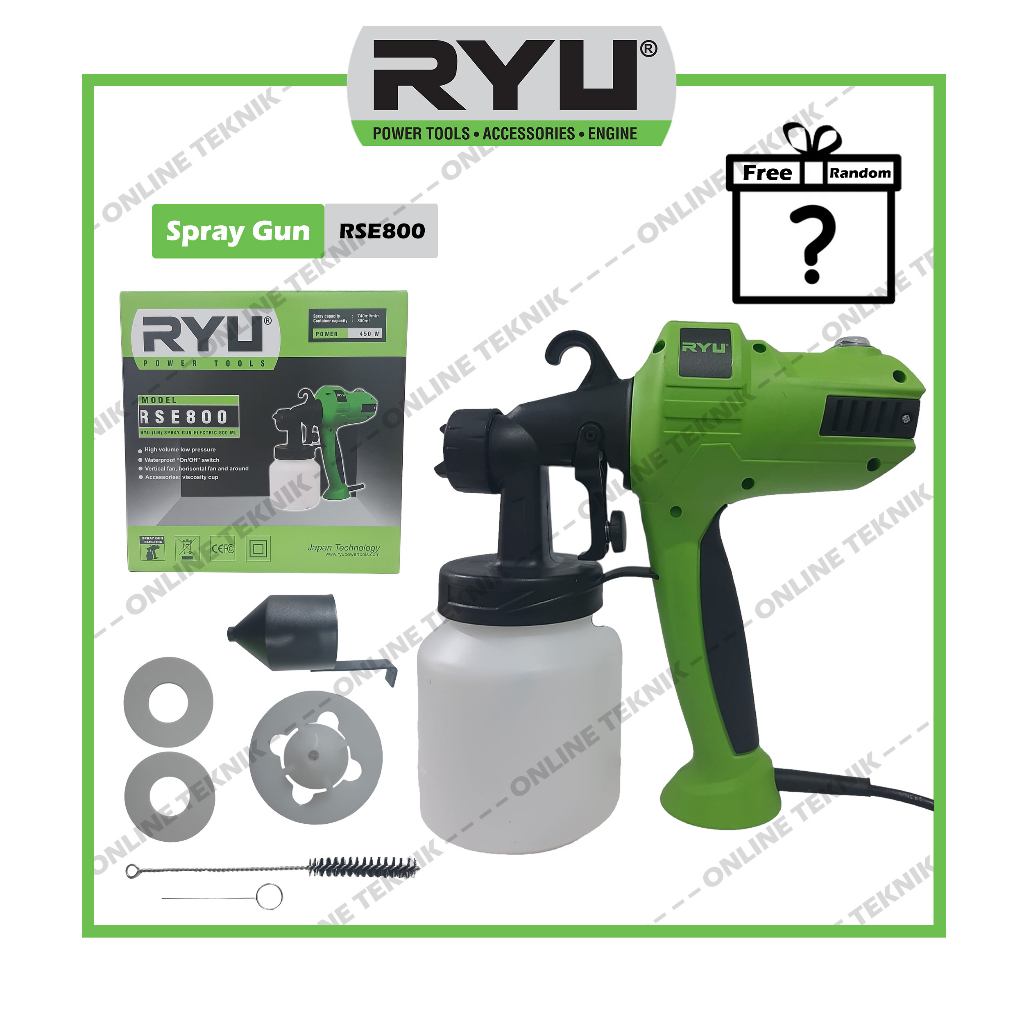 Jual Ryu RSE 800 Spray Gun Electric / Semprotan Cat Listrik 800ml Power ...
