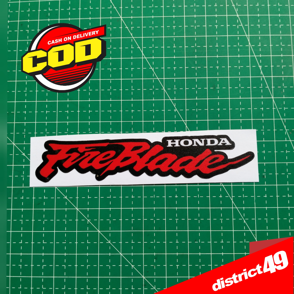 Jual Stiker Print Cut HONDA FIREBLADE Laminasi Glossy bahan tebal anti ...