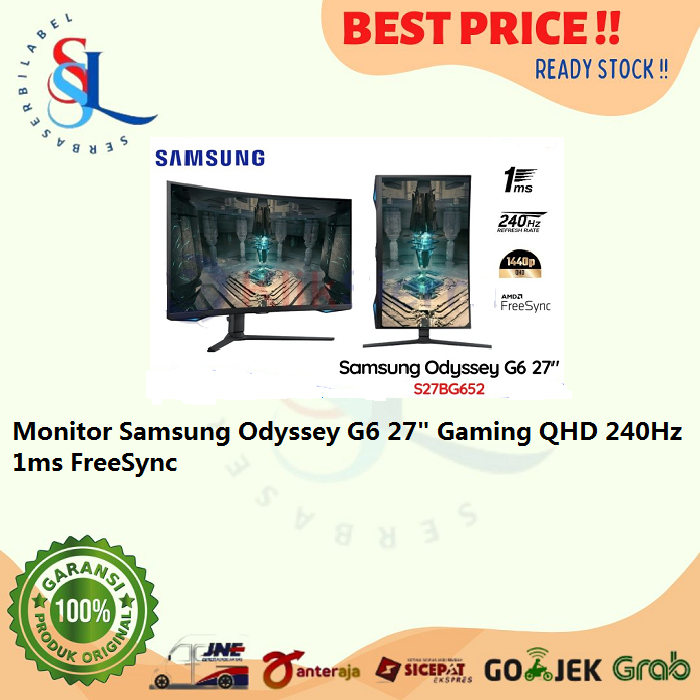 Jual Monitor Samsung Odyssey G6 27" Gaming QHD 240Hz 1ms FreeSync ...