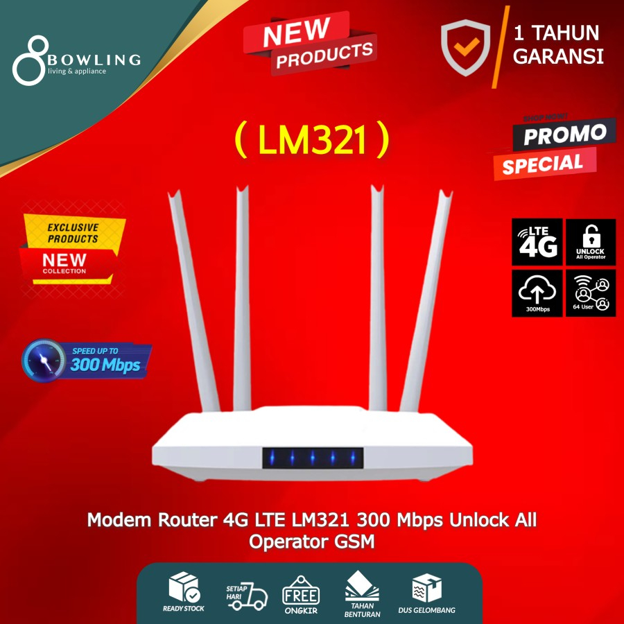 Jual Modem Router 4G LTE LM321 300 Mbps Unlock All Operator GSM Shopee Indonesia