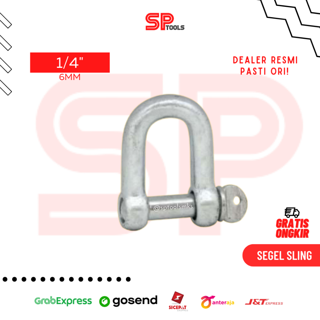 Jual ZEGEL / SEGEL SLING / SHACKLE CLAMP / SAMBUNGAN RANTAI 1/4