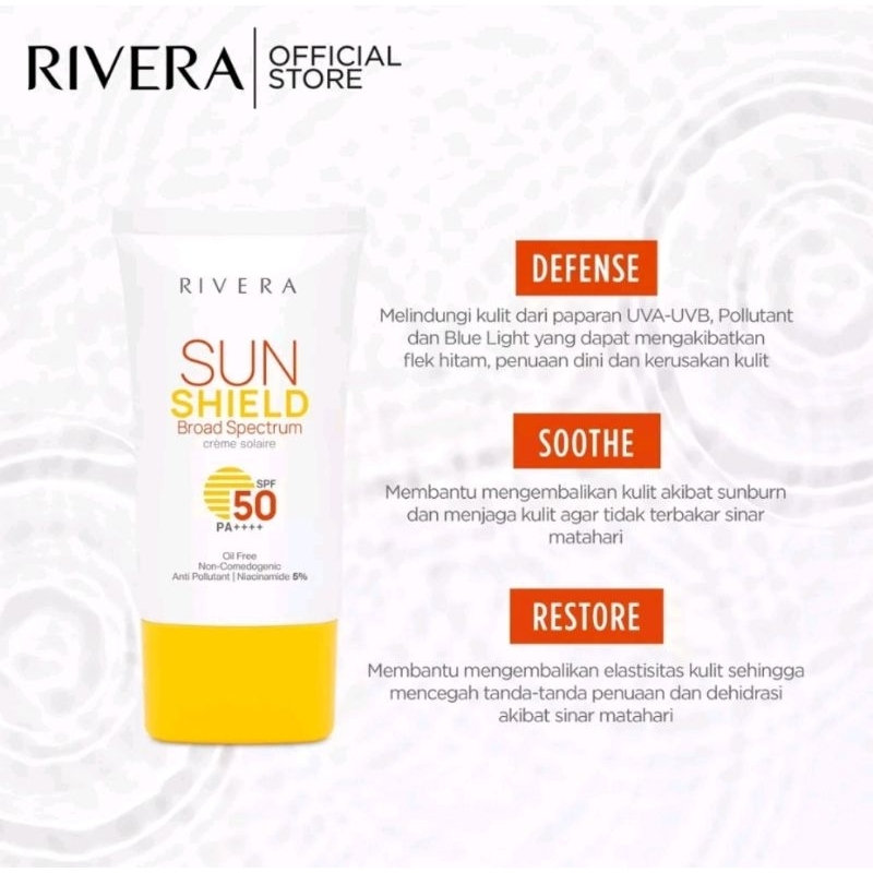 Jual Rivera Sun Shield Board Spectrum SPF 50 Pa++++ 40gr Premium ...