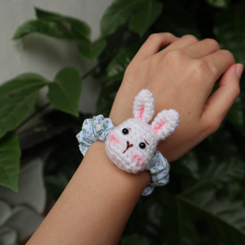 Jual USAGI Ikat Rambut Scrunchie Boneka Rajut Amigurumi Korean Hair tie ...