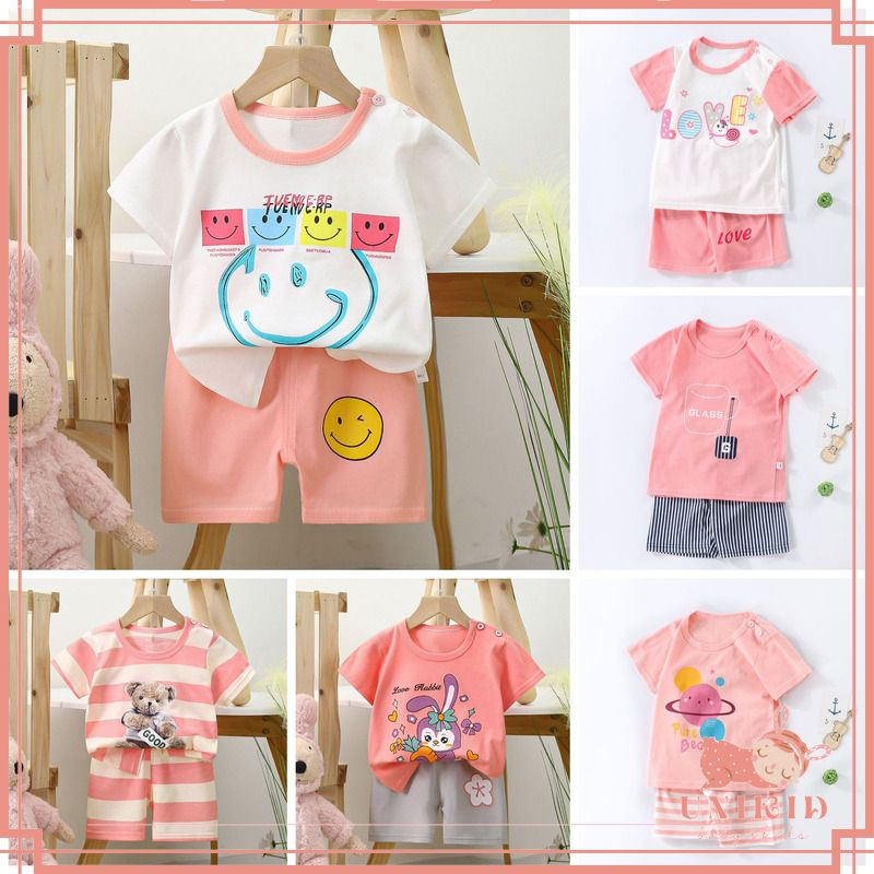 Product image UNIKID SETELAN ANAK PEREMPUAN 0-6TAHUN BAHAN KATUN PIYAMA ANAK BAYI LUCU BAJU TIDUR BAYI IMPORT