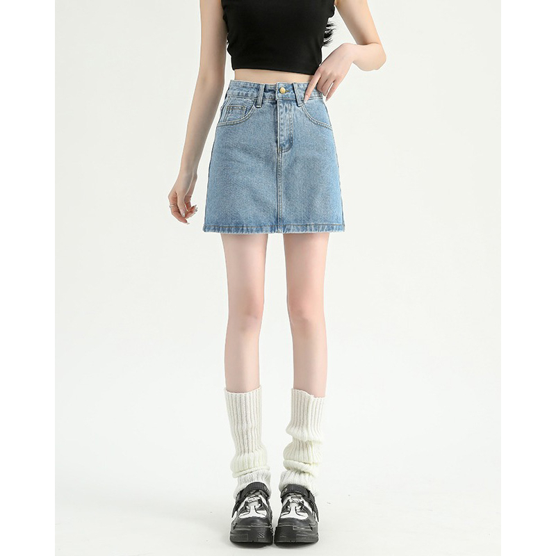 Jual Alice Rok-Biru Highwaist Seksi Rok A-Line Kasual Rok Jeans Import ...
