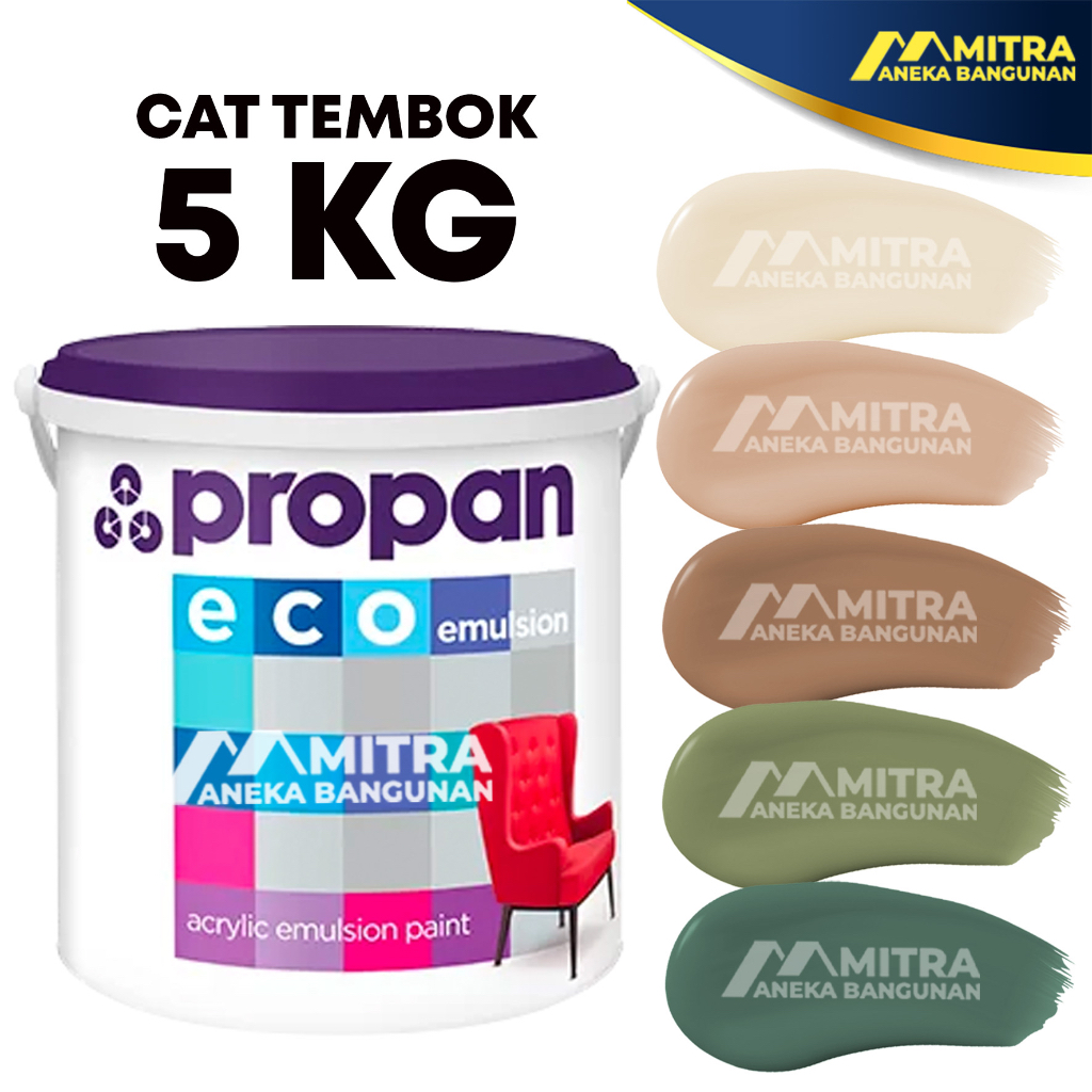 Jual Cat Tembok Interior Propan Eco Emulsion 5 Kg Sage Green Coklat Mocca Hijau Shopee Indonesia 5055