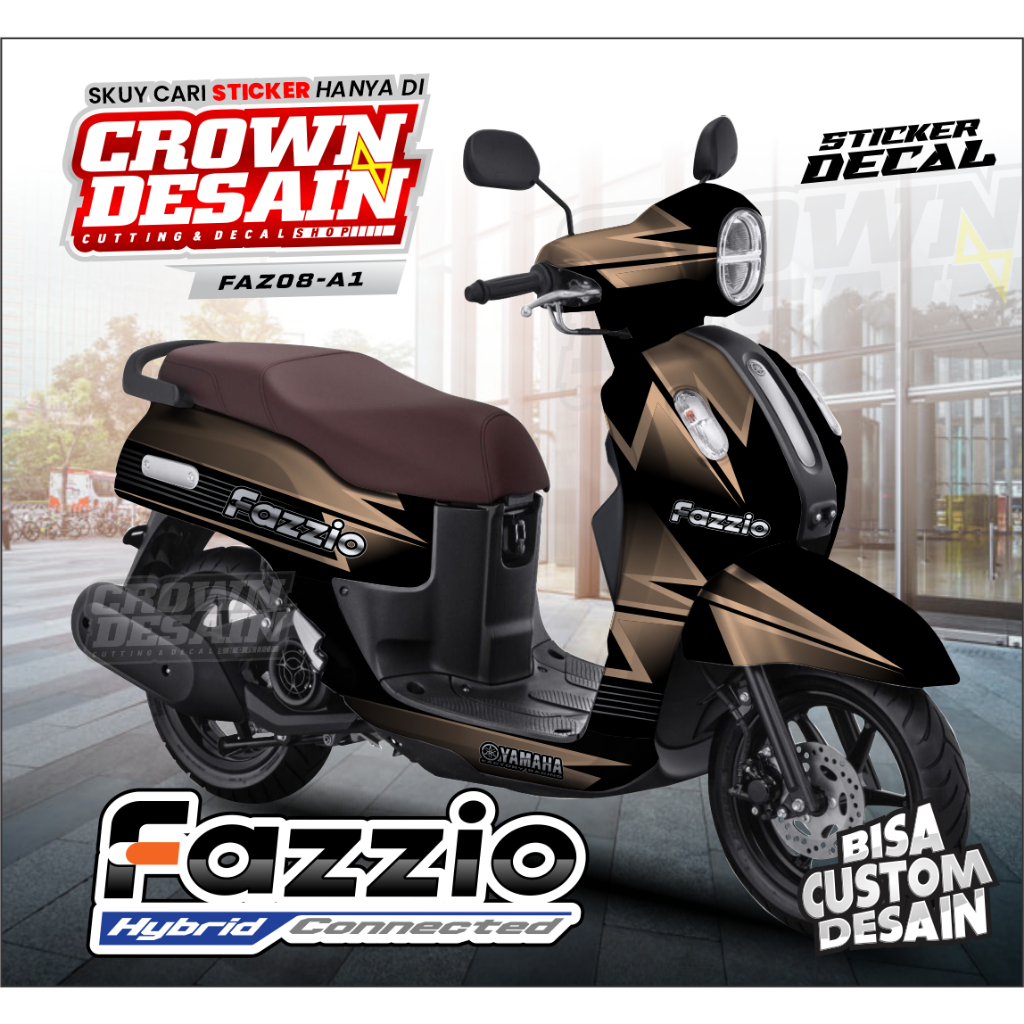 Jual Decal FAZZIO Sticker Fullbody YAMAHA FAZZIO HYBRID 2022 Brown ...
