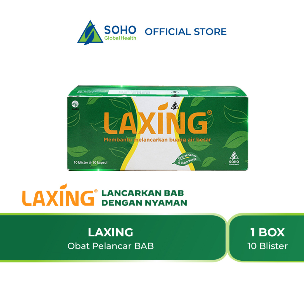 Jual Laxing Obat Pelancar Pencahar Bab Sembelit 1 Box Isi 10 Blister