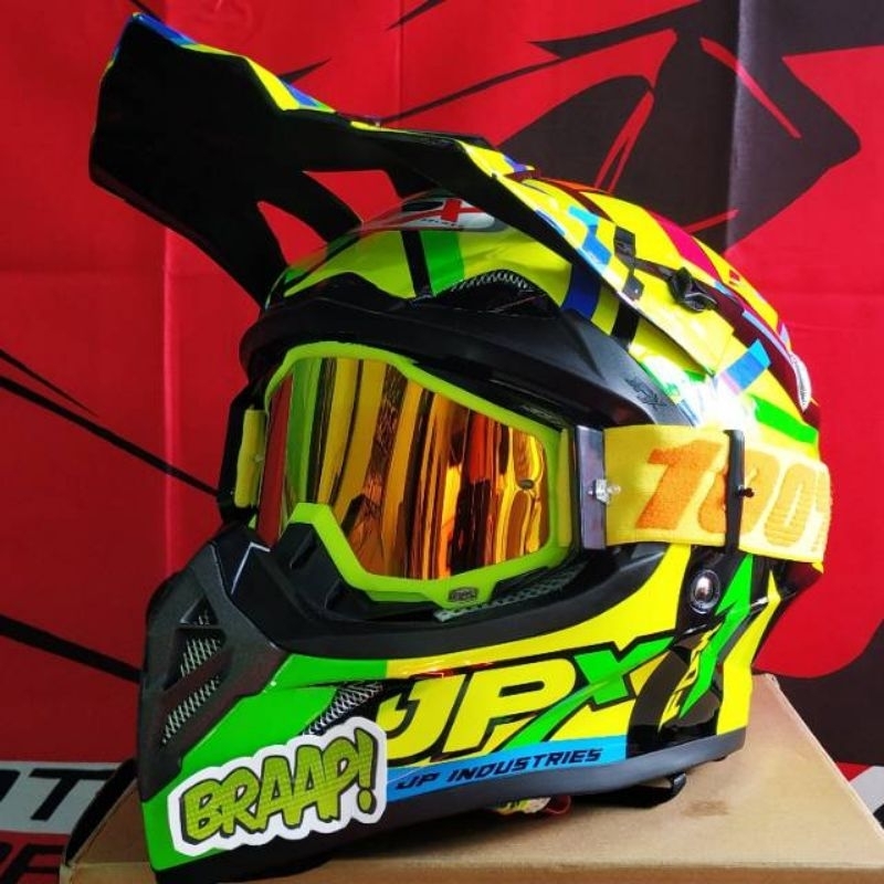 Jual Paket Helm Cross Jpx Soleluna Black Vr Goggle Shopee Indonesia