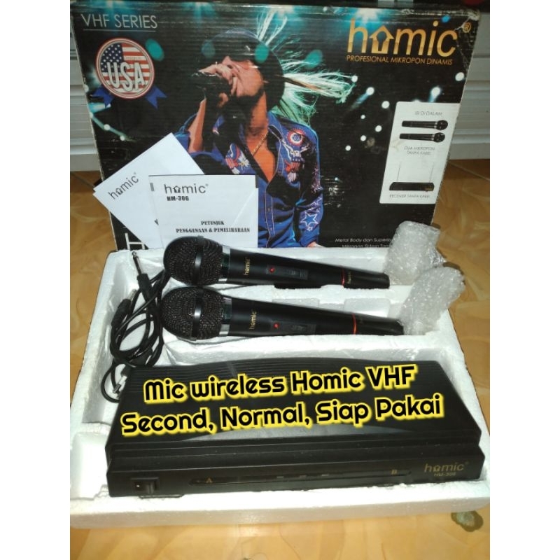 Jual microphone wireless Homic second siap pakai | Shopee Indonesia