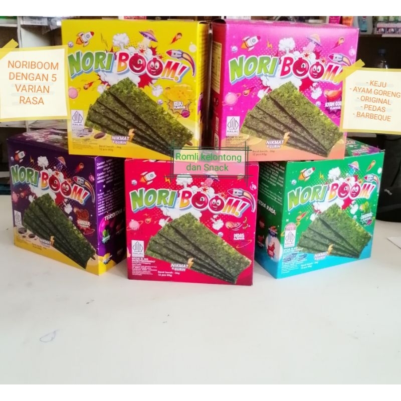 Jual Nori Boom (1 BOX ISI 12 PCS) / Nori Sachet Seaweed Snack 3 gr