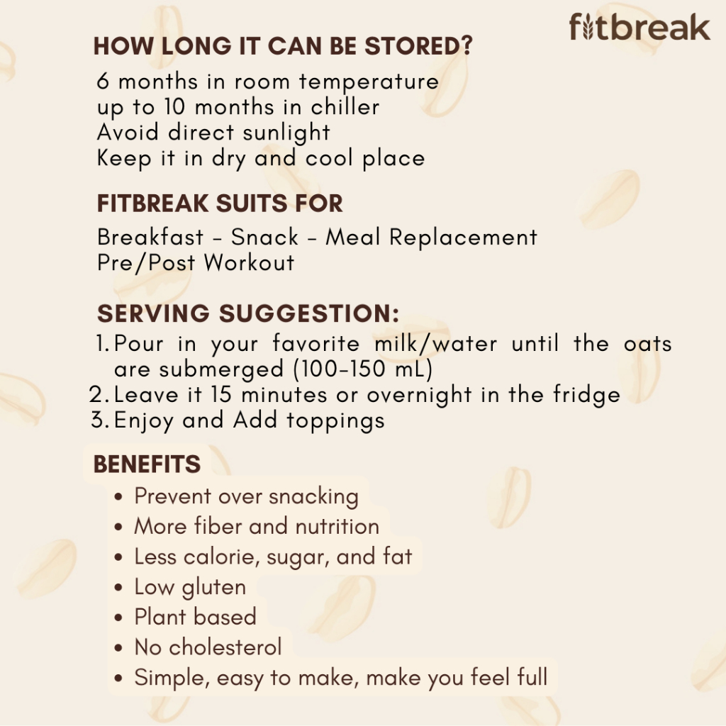 Jual Fitbreak Oats Mix Polos Original 250 G | Shopee Indonesia