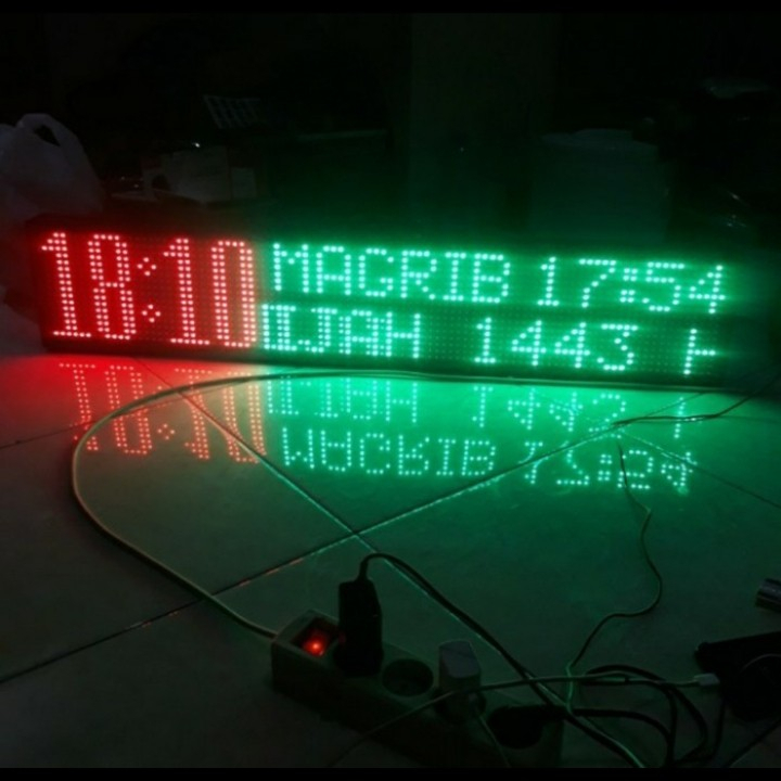 Jual jam shallat jam masjid outdor 100 x 20 lampu led | Shopee Indonesia