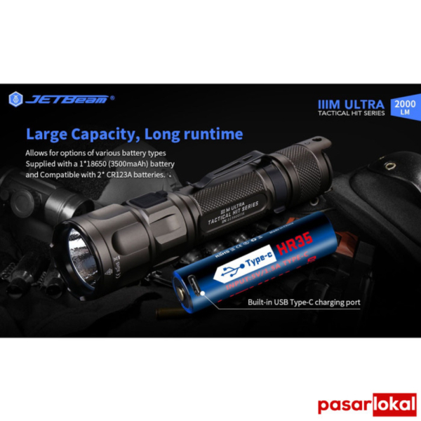 Jual Dijual Senter LED CREE XHP35 HD Tactical USB Rechargeable IPX8 ...