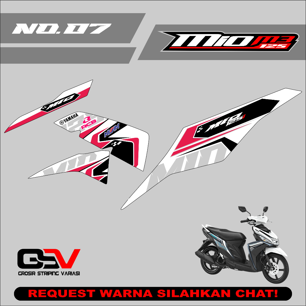 Jual Stiker Mio M3/Z Striping Standar Premium Racing Motif Racing ...
