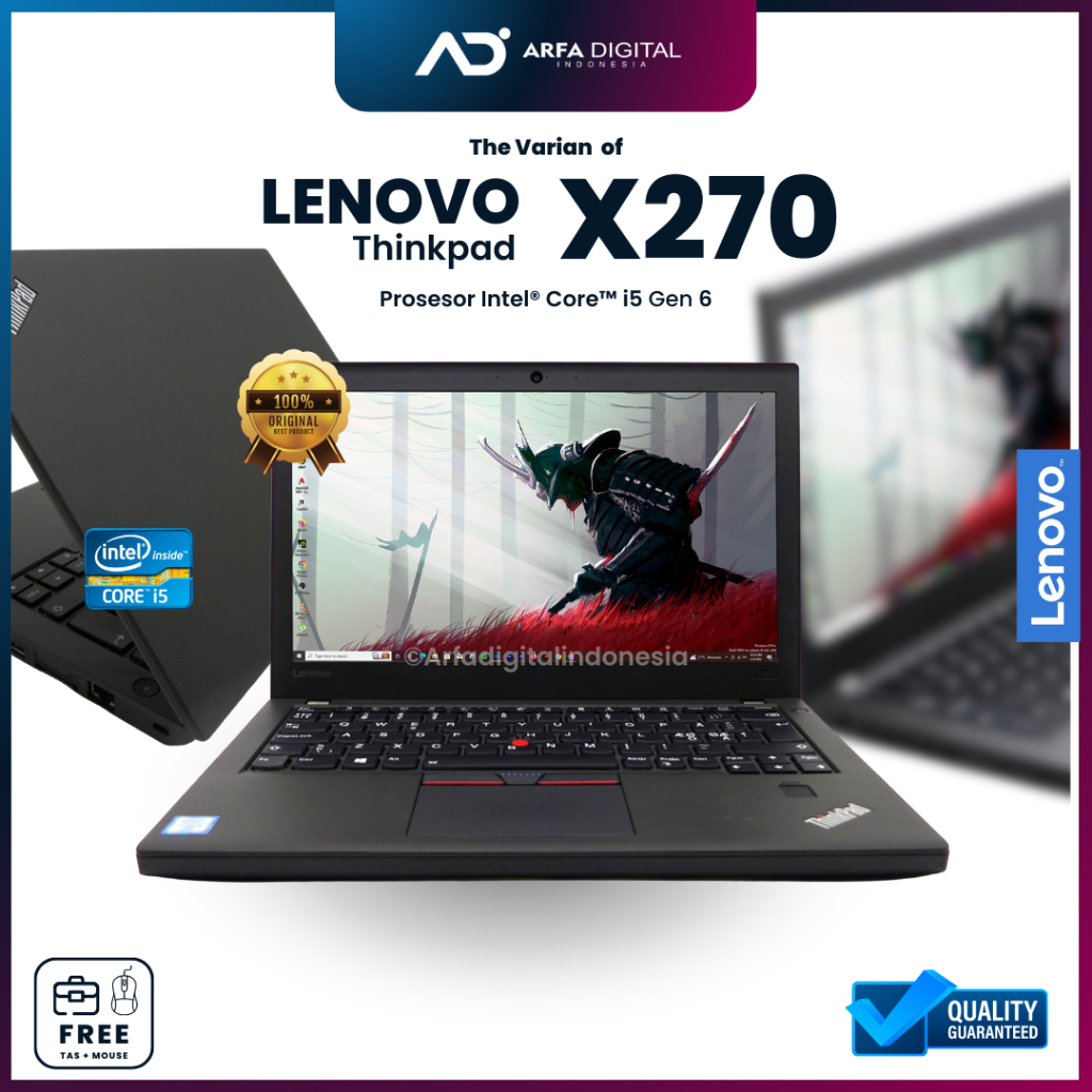 Jual Laptop Lenovo Thinkpad X270 Core I5 Gen 6 RAM 8GB SSD 256GB ...